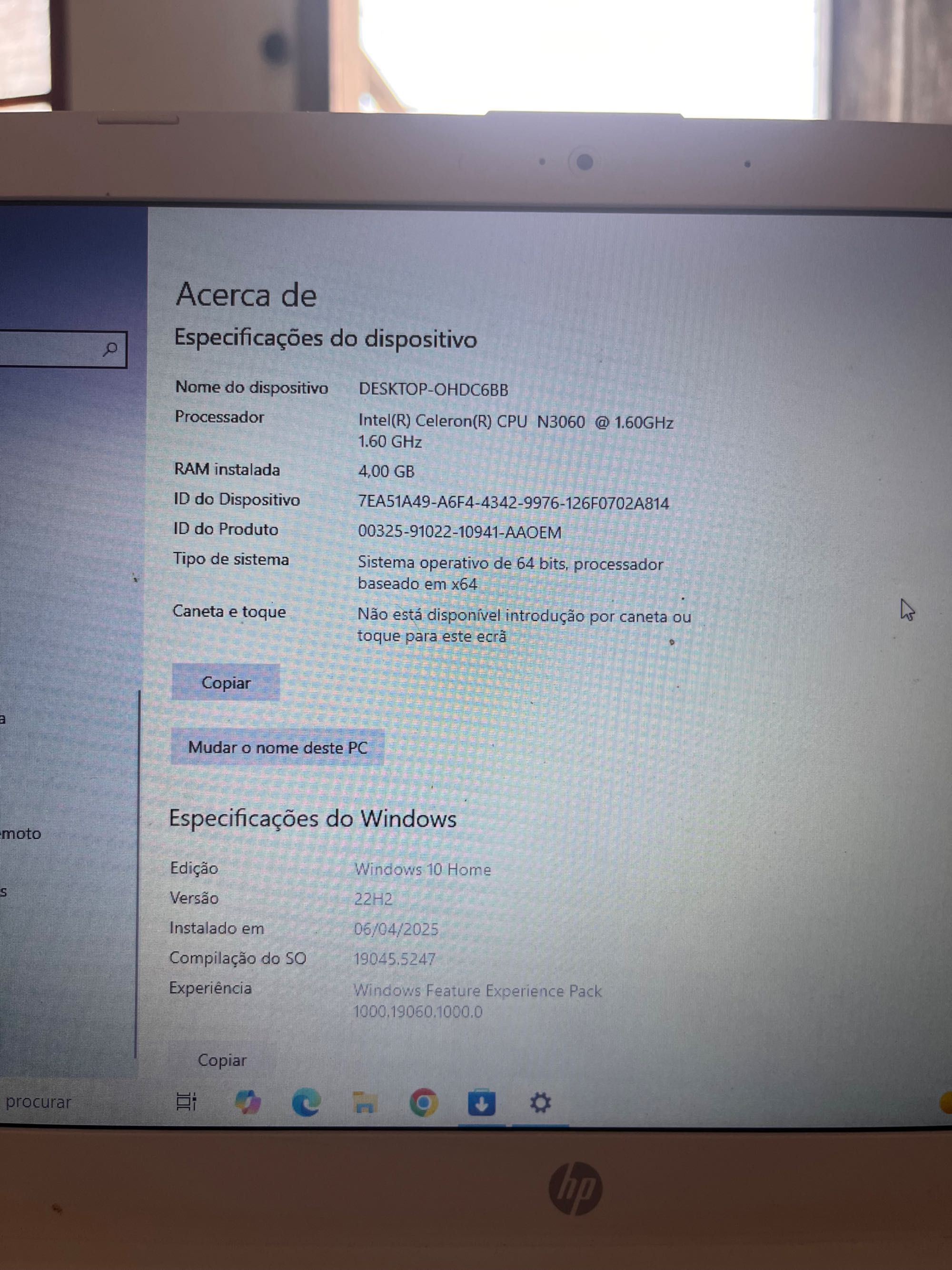 Portátil  Hp usado
