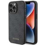 Etui Guess 4G Metal Gold Logo na iPhone 15 Pro - szare