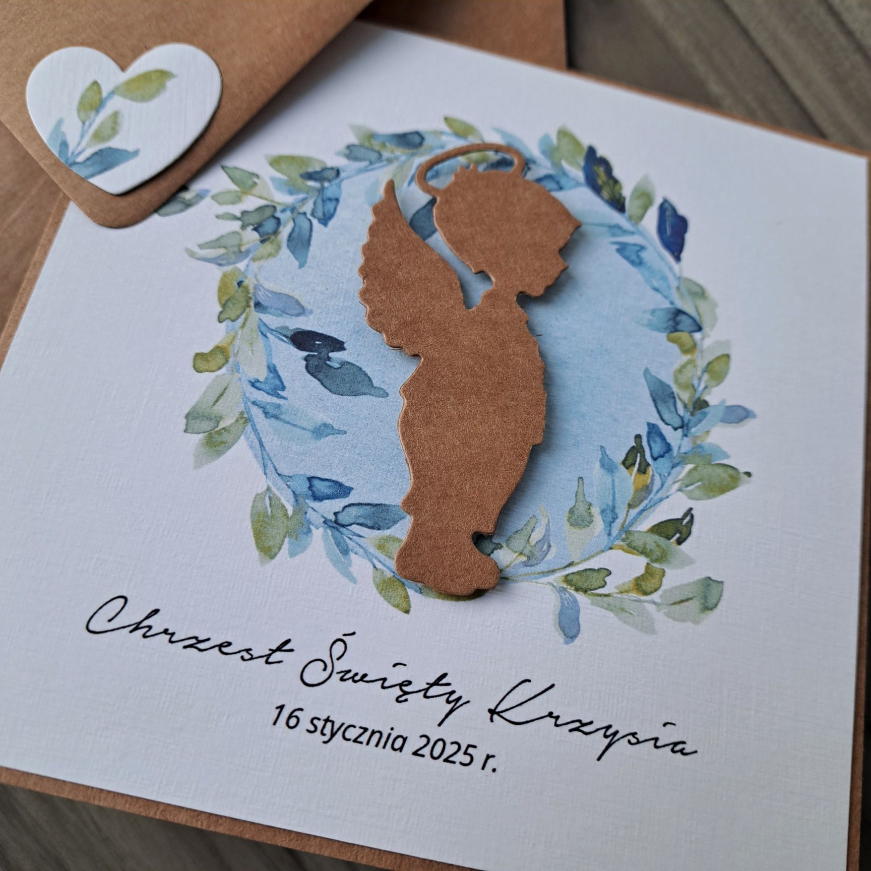 Personalizowana kartka na Chrzest dla chłopca