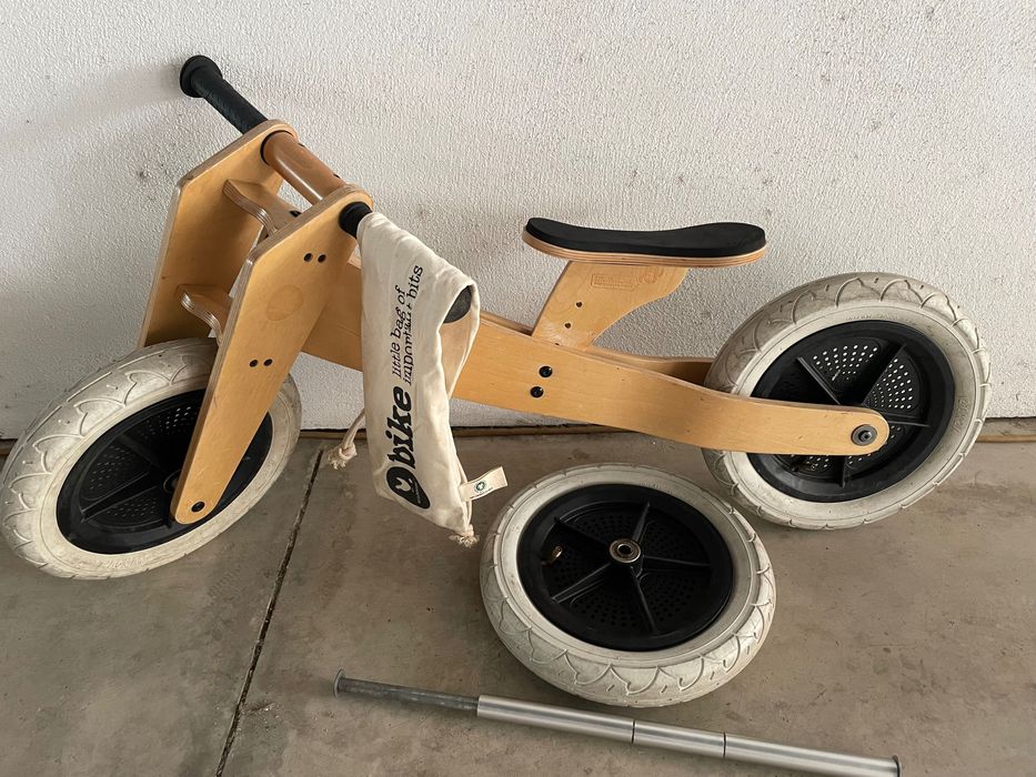 Bicicleta evolutiva / triciclo wishbone original natural 3 em 1