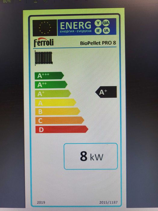 Kocioł piec Ferroli biopellet pro 8 kw zbiornik pelletu 105 kg nowy
