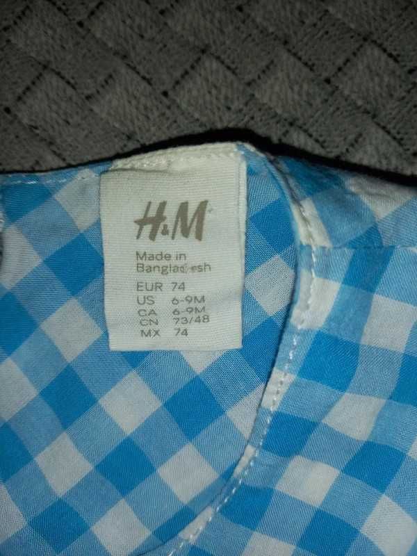 H&M śliczna sukienka sukieneczka krata 68/74