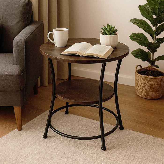 NOWY Okrągły Stolik Kawowy Ława Do Salonu Sypialni Loft Loftowy OKAZJA