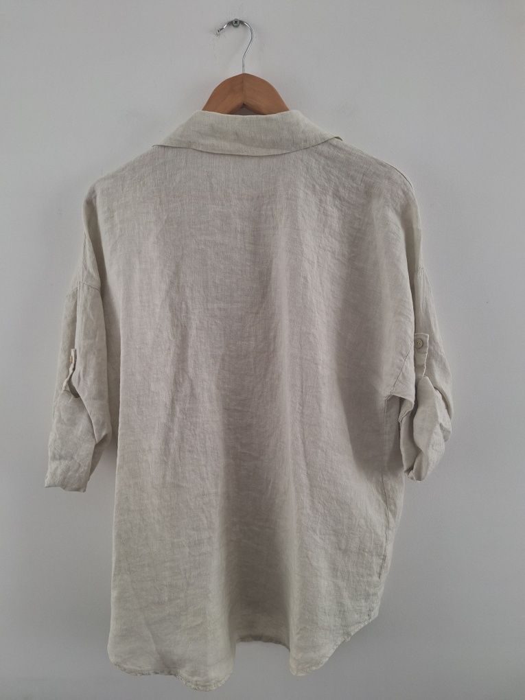PuroLino Italy Moda komplet 100% len koszula i szorty