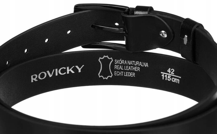 skórzany pasek męski z klasyczną klamrą - rovicky 125