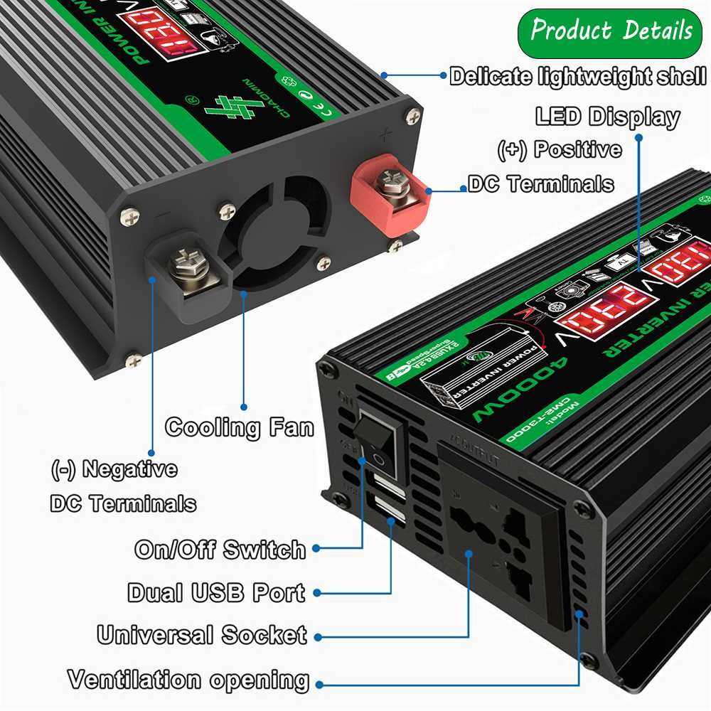 4000w dc 12v para ac 110v 220v  usb
display lcd