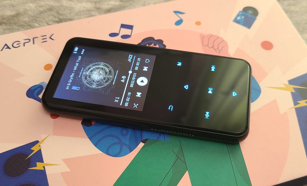 Mp3-плеєр Agptek 64gb з bluetooth 5.3, динаміком, fm-радіо. новий