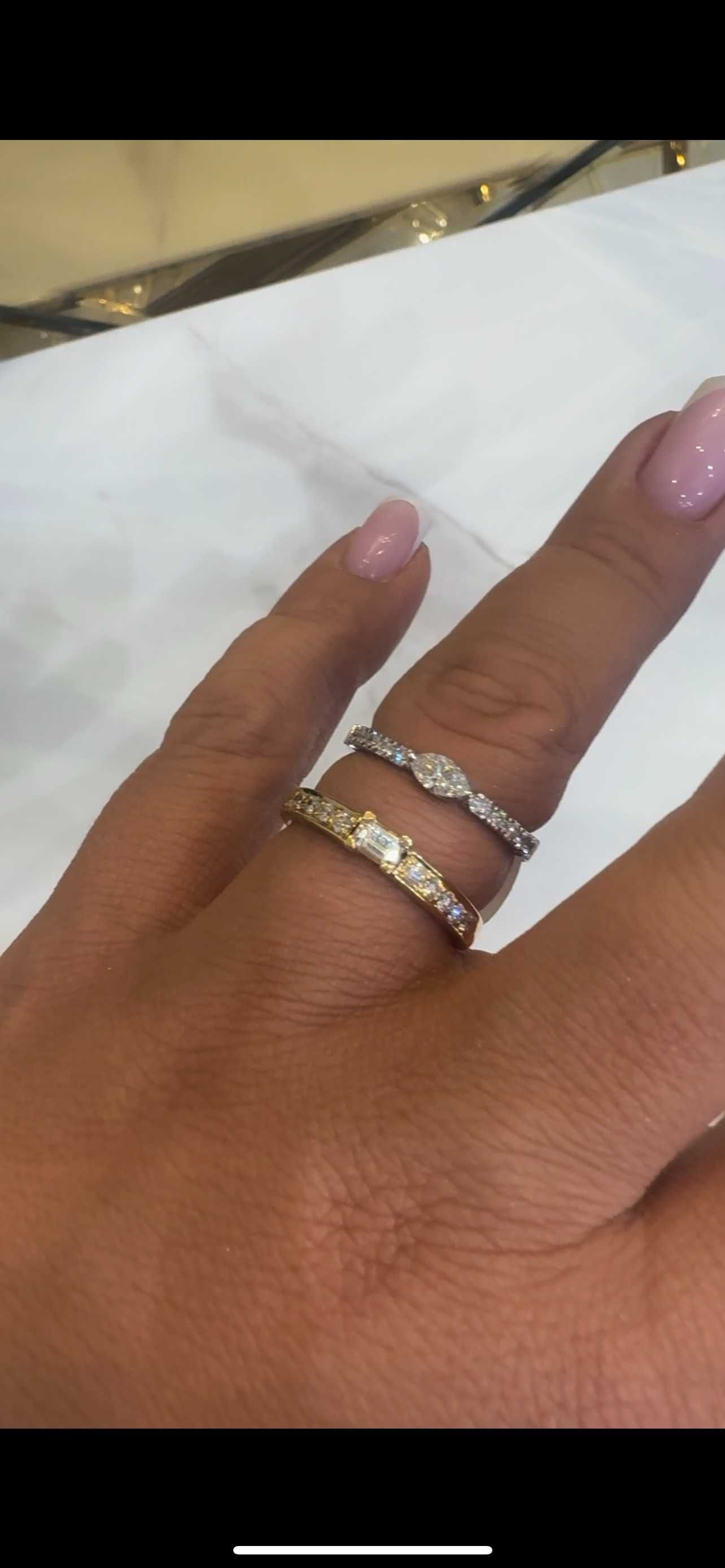 Pierścionek z diamentami naturalnymi 0.50 CT markiza