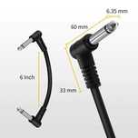 Kabel krosowy do gitary, czarny, kable do pedałów efektów gitarowych