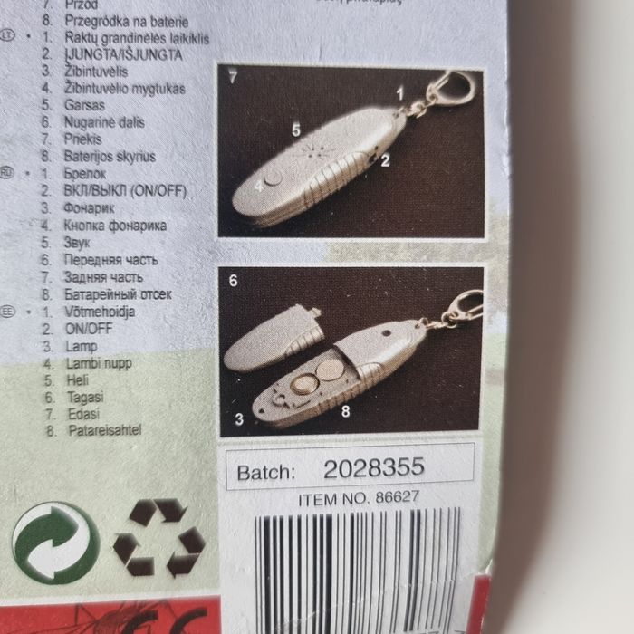 Urzadzenie odstraszajace komary x 5 
Z latarką i breloczkiem