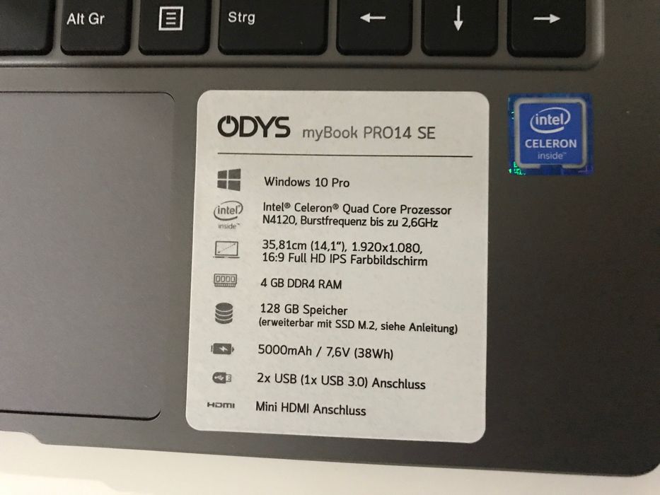 Ноутбук Odys my book pro 14SE