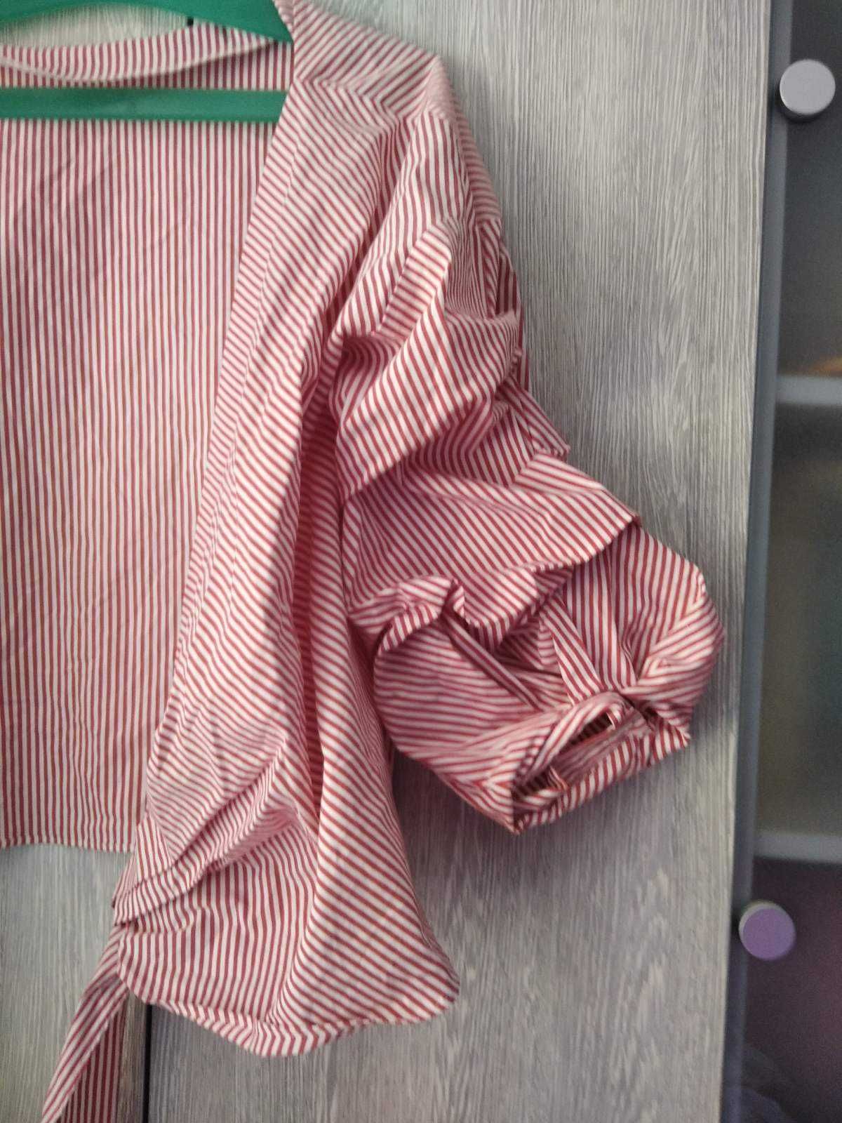 Блузка в красно-белую полоску Zara