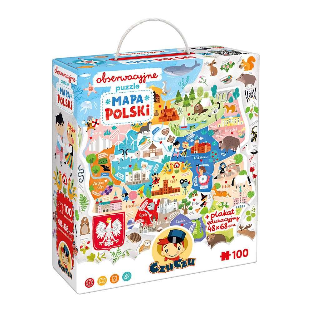CZUCZU PUZZLE Obserwacyjne mapa POLSKI 5+