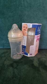 Butelka silikonowa dla dzieci Nuby 300ml smoczek imitujący pierś