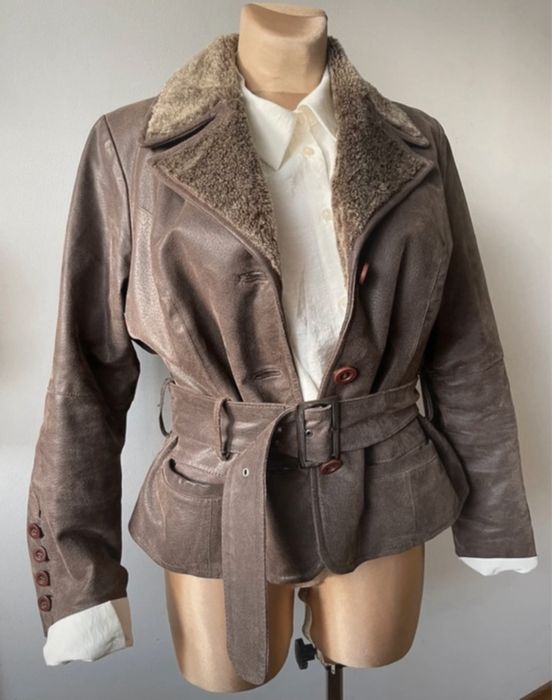 Damska ocieplana kurtka ramoneska skórzana 100% skóra