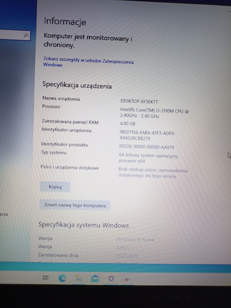 Laptop Sony Vaio  SVE171E11M SSD 256
