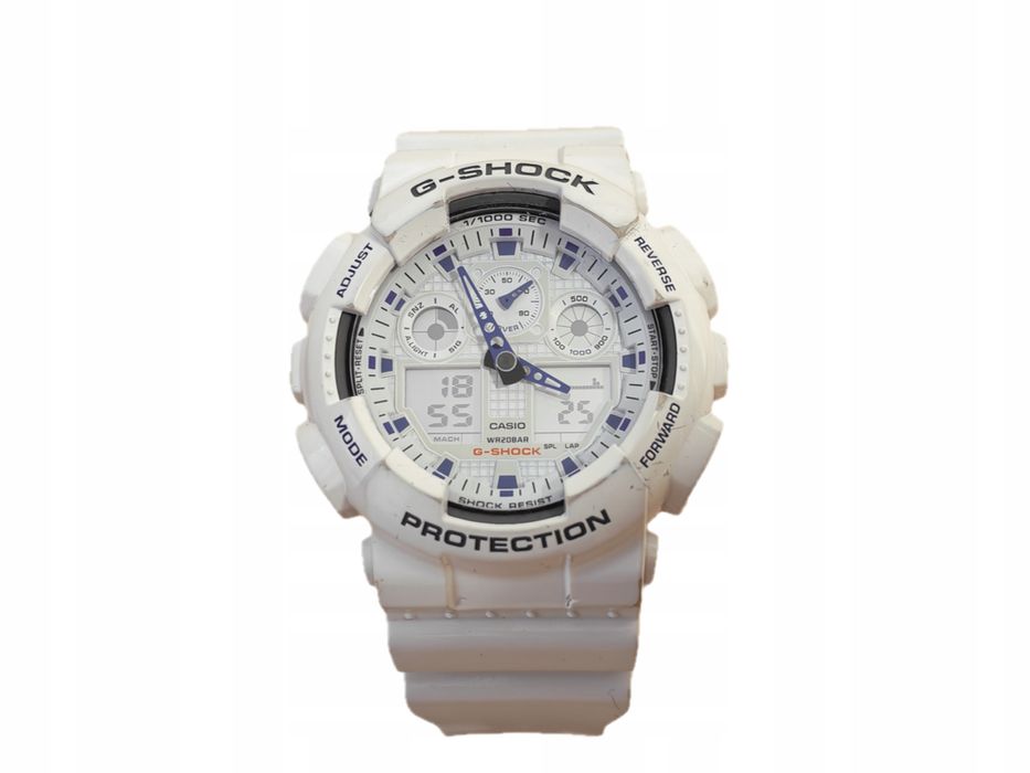 Zegarek g-shock ga100a biały sportowy męski analogowo cyfrowy