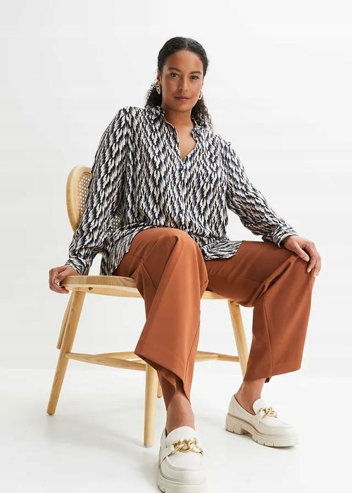 B.P.C spodnie damkie w kant ceglasty brąz ^52