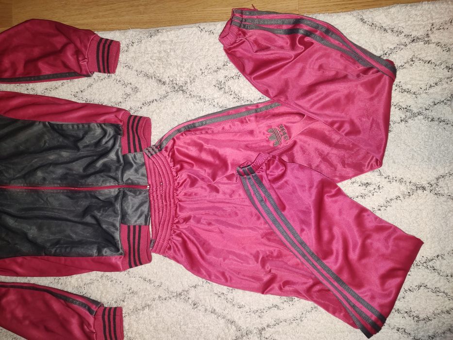 S Komplet dresowy Adidas Różowy y2k 3 paski