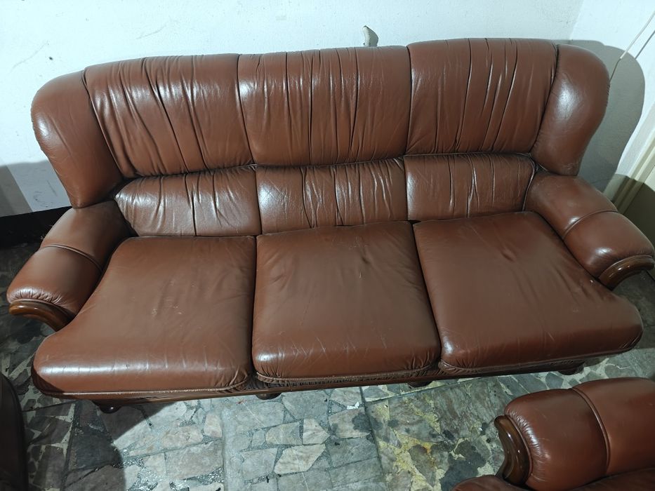 Sofa fotele skórzane komplet