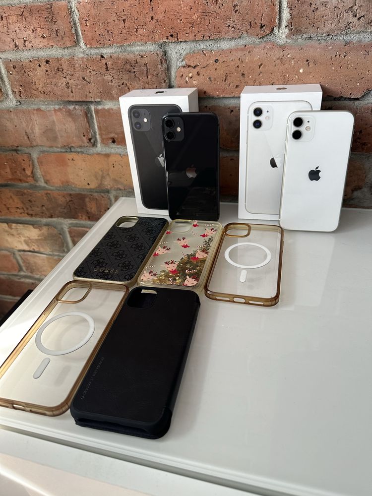 Iphone 11 czarny i bialy 64gb duży komplet