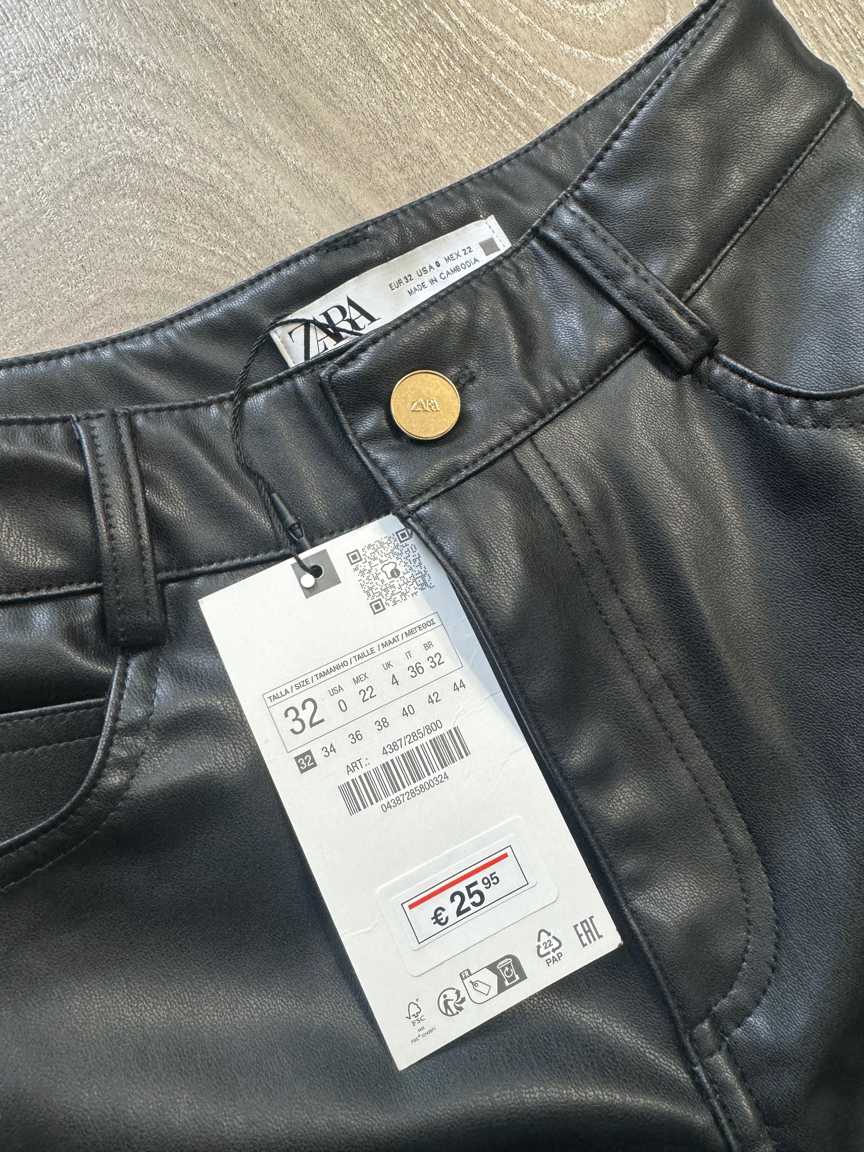 Zara Нові штани легінси еко шкіра 32 розмір з бірками