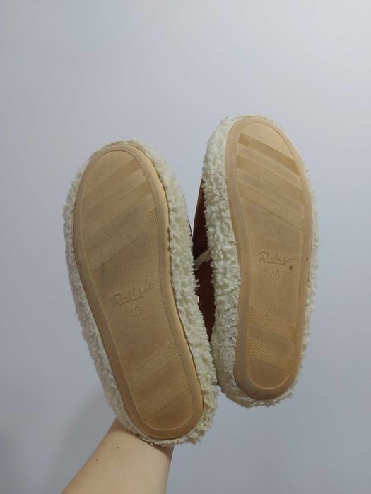 Relax miękkie lekkie damskie buty brązowe zimowe domowe w stylu ugg 40