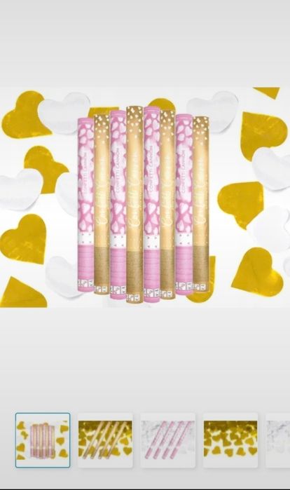 Konfetti  2 złote i 2 białe