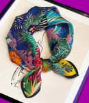 Apaszka kolorowa chusta chustka na włosy w tropikalny print zebra
