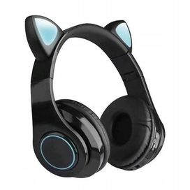 Słuchawki bezprzewodowe nauszne bluetooth składane czarne