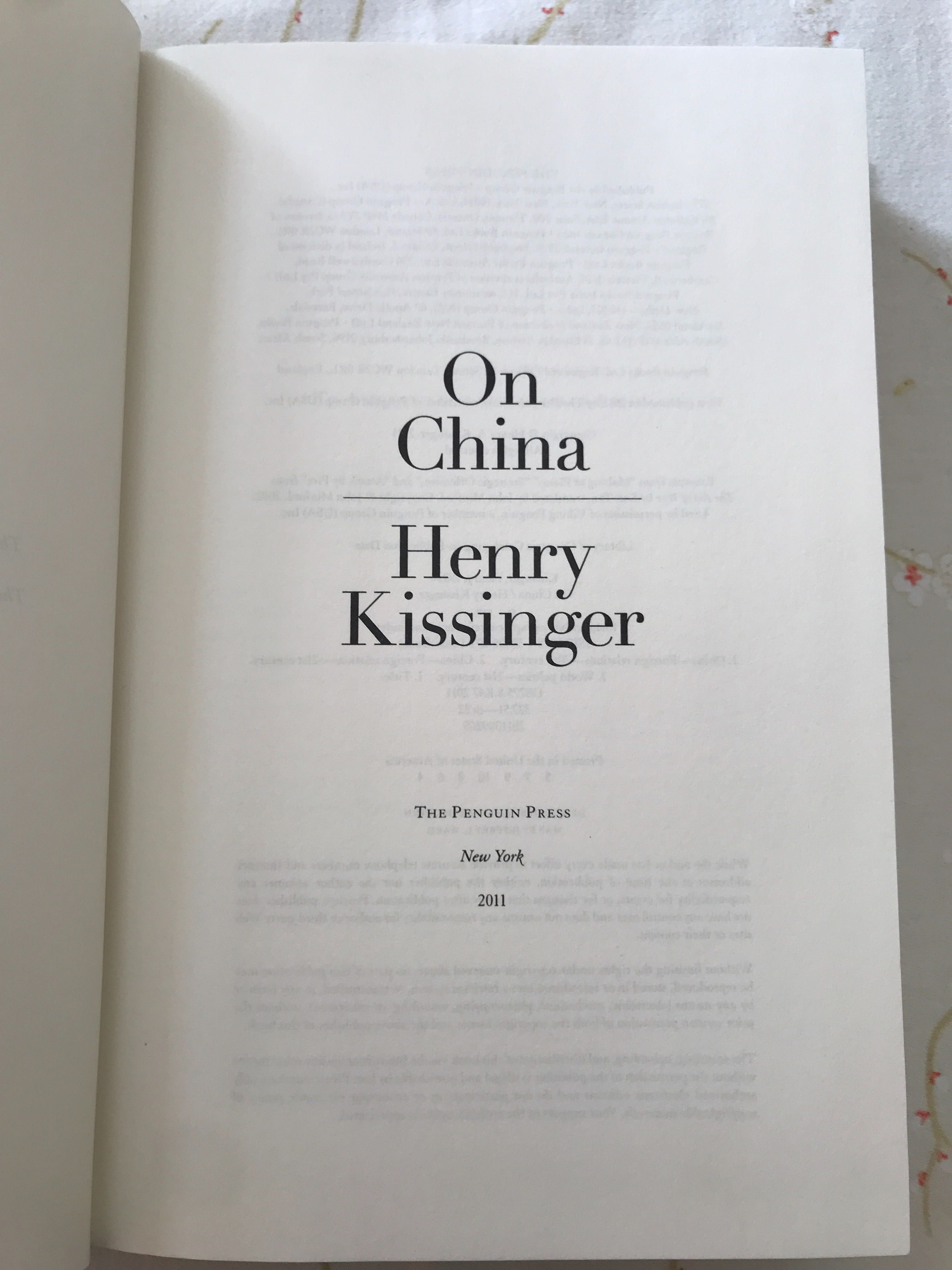 On China . Henry Kissinger