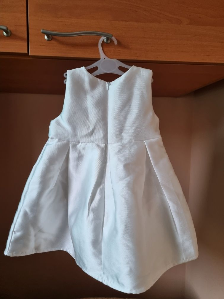 Biała sukienka z bolerkiem Cool Club r.80. Chrzest/roczek