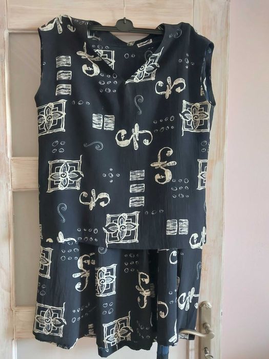 Kostium letni bluzka i spódnica komplet rozm.48