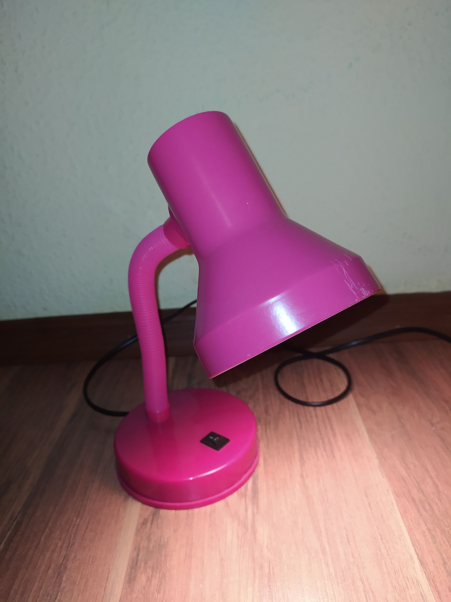 Lampka biurkowa nocna różowa E14 Ikea kabel