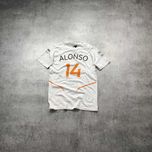 MĘSKA Koszulka PREMIUM Biała Bawełna Oficjalna Racing 14Alonso McLaren