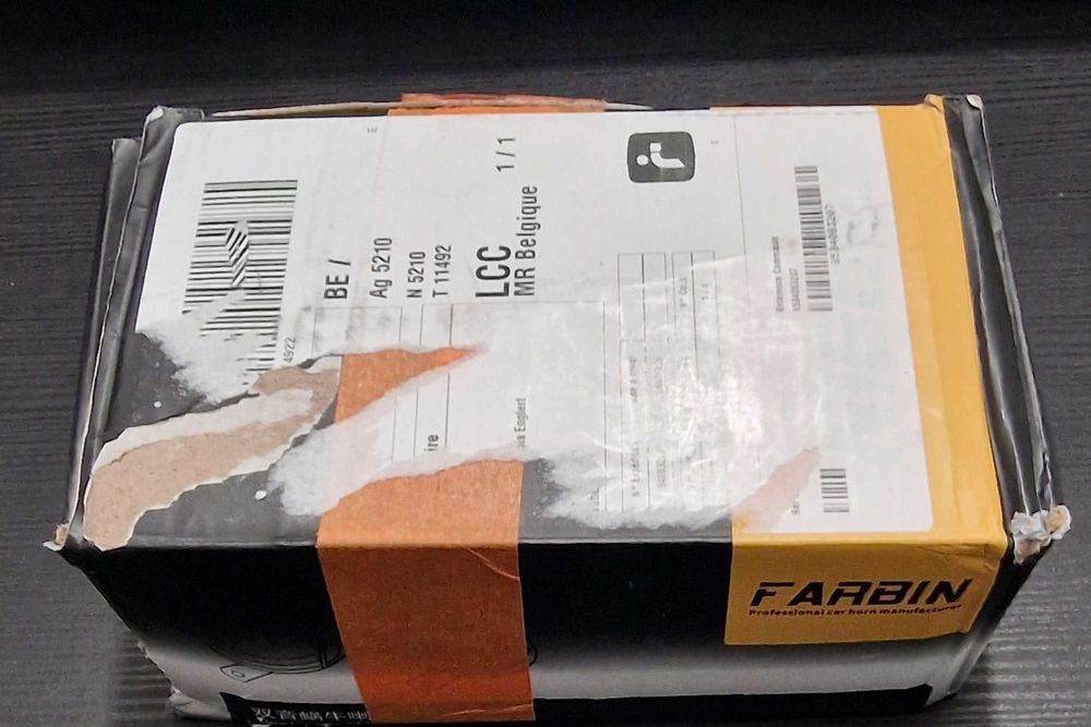 FARBIN Buzina compacta de 12 V para carro, alto tom baixo, 410 Hz