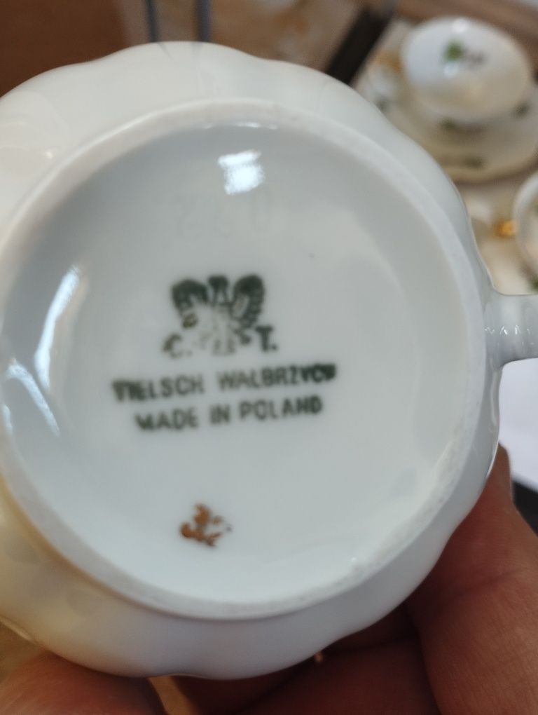 Zestaw do kawy, porcelana Wałbrzych.