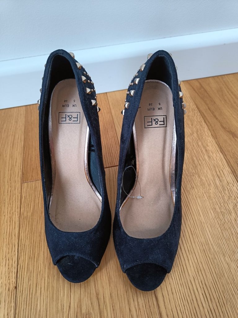 NOWE Szpilki czółenka peep toe, buty na szpilce bez palców