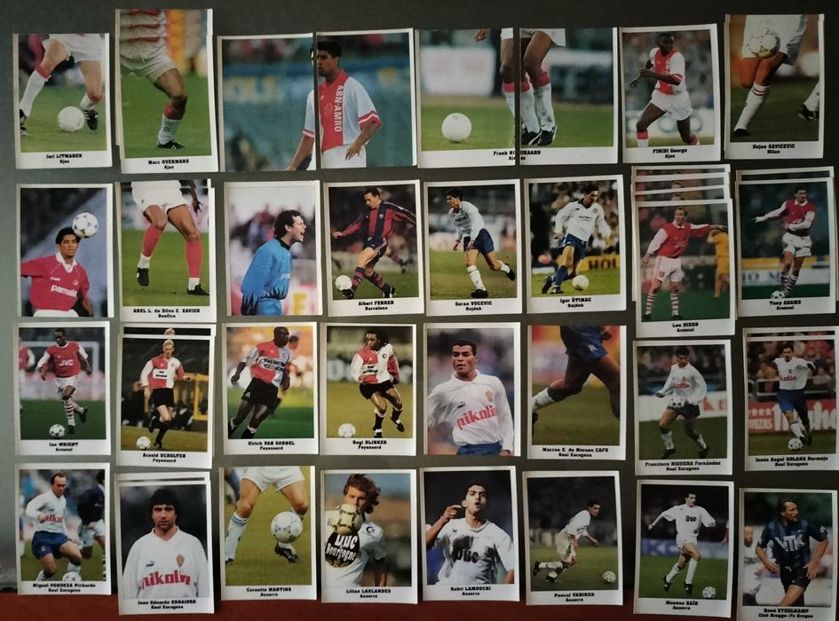 Lote de 61 cromos da "Eurocups 94-95" (lista na última foto)