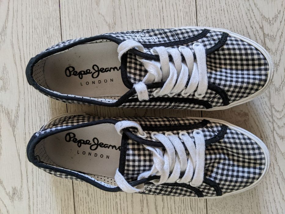Trampki Pepe Jeans r. 37 (23,5) biało czarna kratka