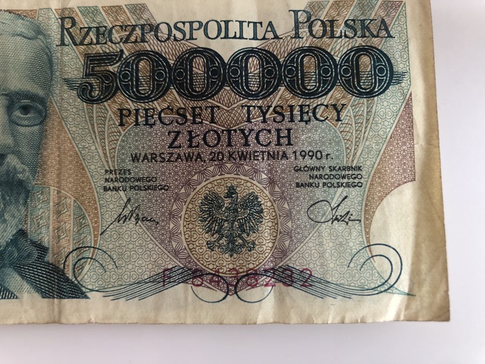 Oryginalny banknot 500000 Henryk Sienkiewicz