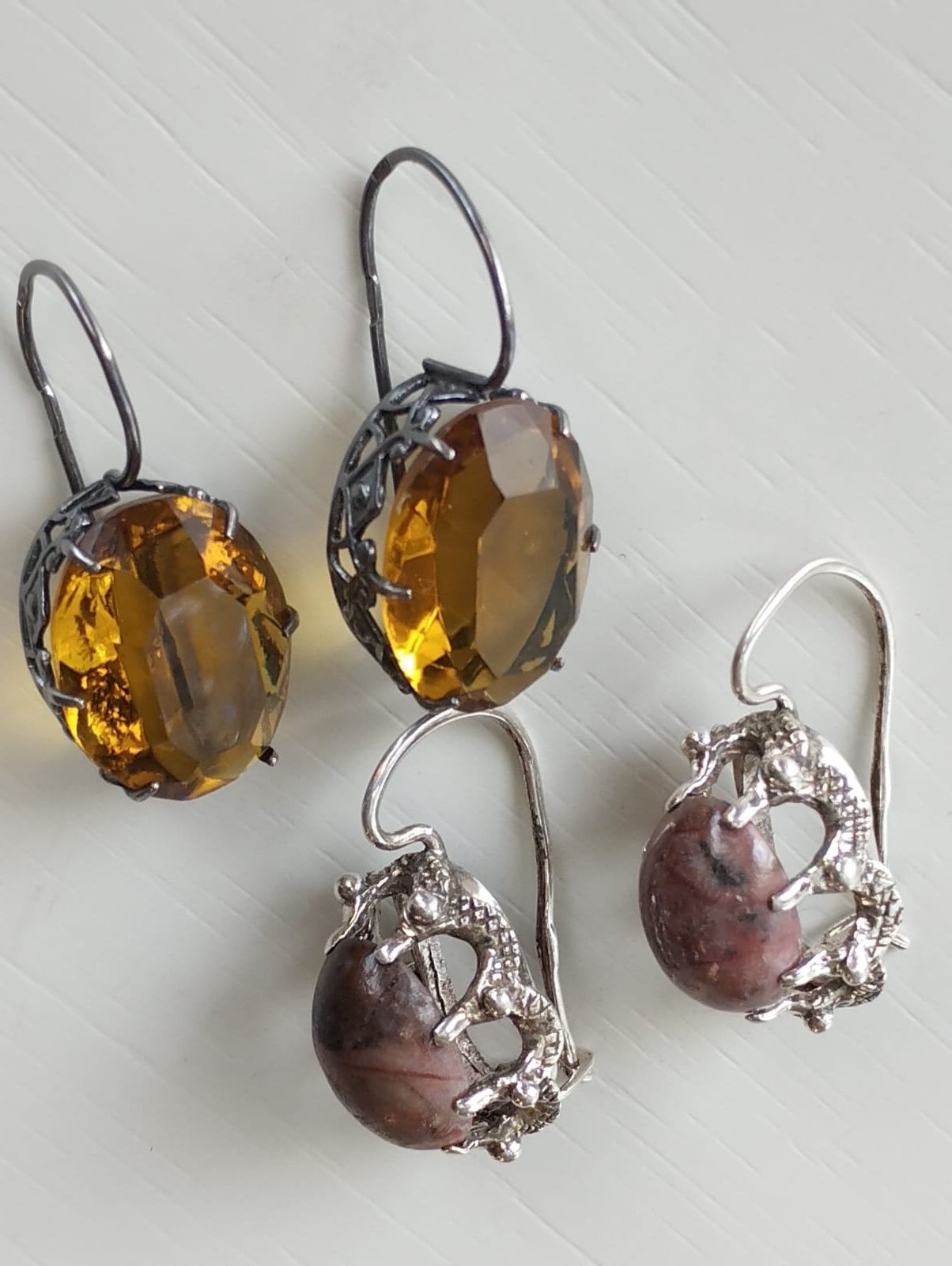 Серьги серебро 875 и 916 пр звезда