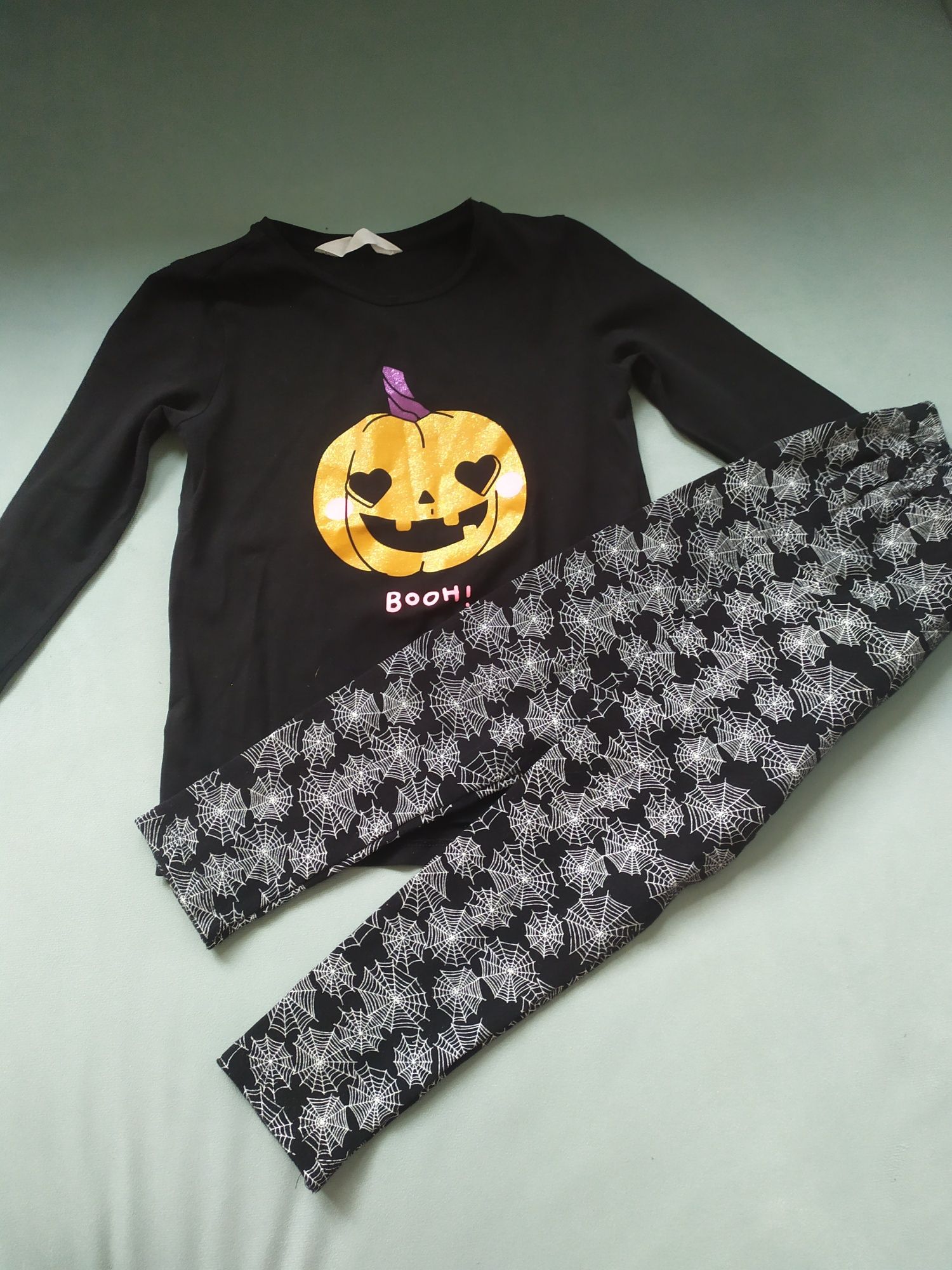 Zestaw Halloween - bluzka H&M + getry r. 122/128