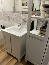 Zestaw mebli łazienkowych - szafka z umywalką i słupek