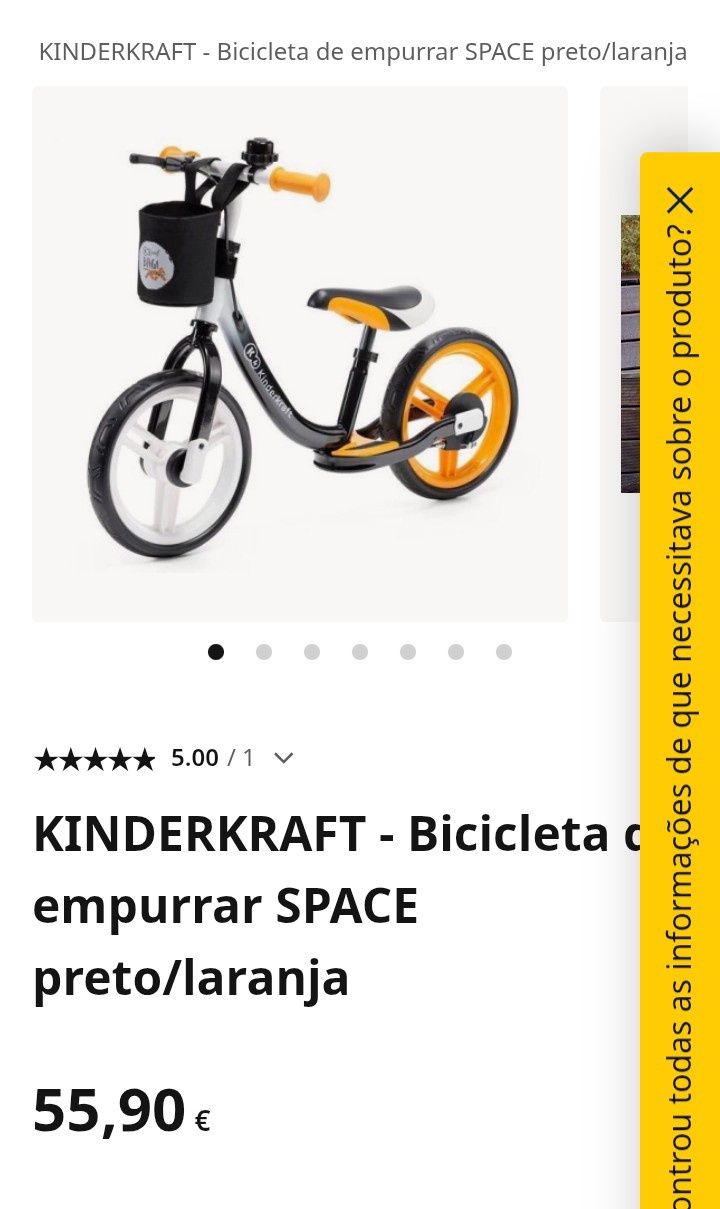Bicicleta de equilíbrio  kinderkraft