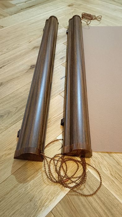 Roleta okienna z kasetą brązowa bezinwazyjny montaż lewa strona 76 cm