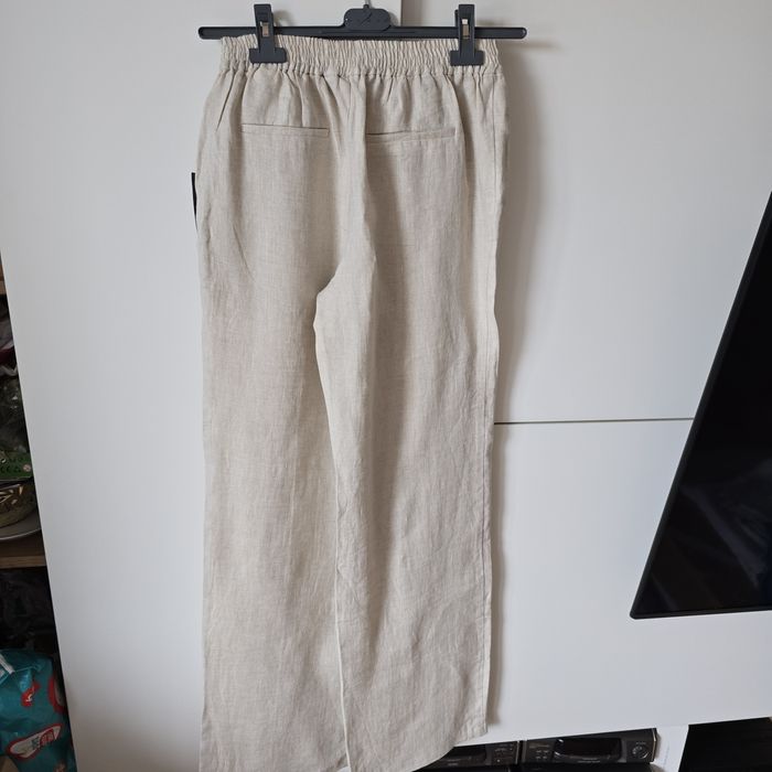 Spodnie Zara l 40 materiałowe linen len culotte kuloty Massimo Dutti