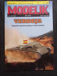Model Kartonowy Modelik 3/2015 Hiszpański czołg Verdeja + LASERY
