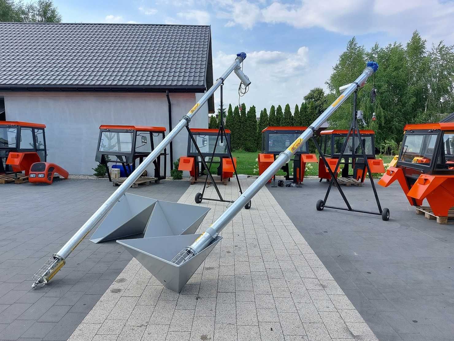 Wózek stojak   podajnika ślimakowego zmijka zboża