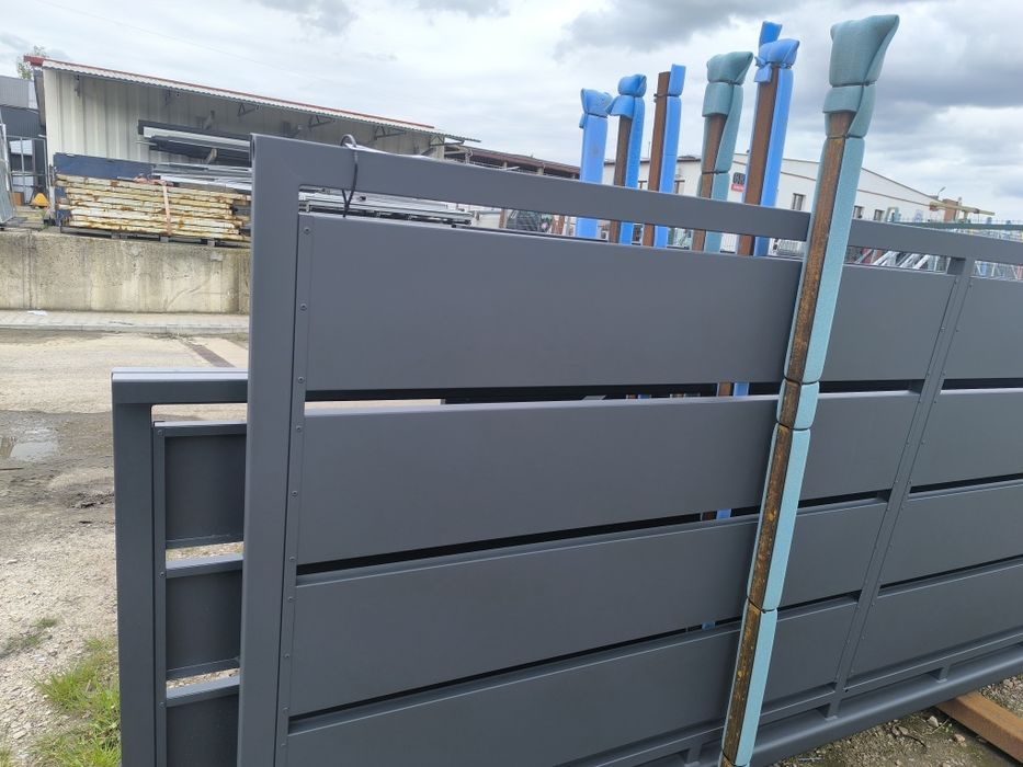 Brama przesuwna panelowa 5mx1,72m, ocynk ogniowy+RAL,